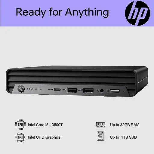 Комп'ютер персональний неттоп HP Pro 400-G9 Mini Intel i3-13100T 8GB F512GB UMA WiFi кл+м 3р Win11P - фото 3