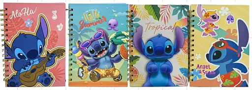 Тетрадь на спирали Ститч, А5, 80 листов, твердая обложка, 80 г/м², клетка (в ассортименте) - фото 2