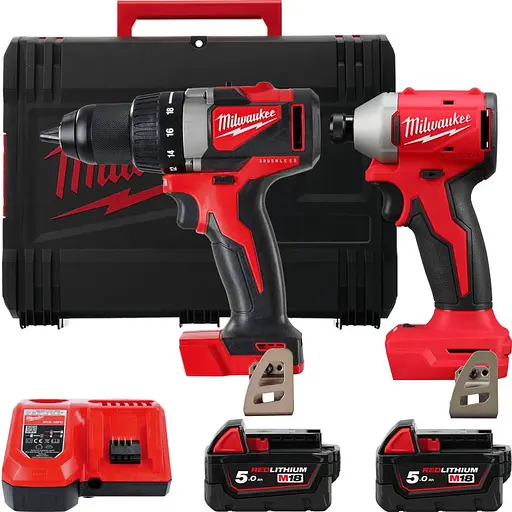 Набір із двох акумуляторних інструментів Milwaukee M18 BLPP2A3-502X 18В акб М18 2х5 А/год ЗП M12-18FC кейс - фото 2