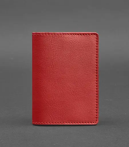 Кожаная обложка для паспорта и военного билета 1.3 красная - фото 1