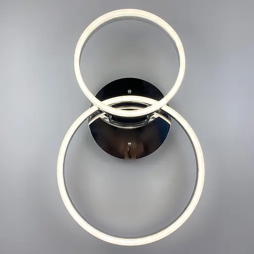 Світлодіодна срібна люстра Anelli на 2 кільця Line.F A 8008/2 CR - фото 8