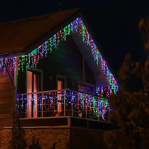 Новорічна гірлянда вулична Бахрома GarlandoPro 36 м 600 LED чорний провід Мультиколор світло 36МBML - фото 3