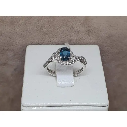 Серебряное кольцо Агни Лезгинка с топазом. 1914/9р-TLB 16,5 - фото 5