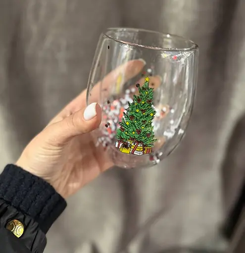 Набор стаканов Vittora VT-5415-350 Зимние развлечения с двойным дном 350 мл Прозрачный 2 шт - фото 2