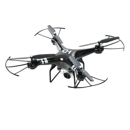 Квадрокоптер MHZ із камерою на радіокеруванні CK-23 акумулятор USB зарядне додаткові лопаті світло 27см Чорний - фото 2