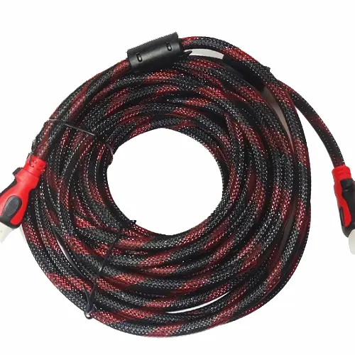 Кабель Gresso Hdmi 15 м male to male тато-тато 2 ферити чорно-червоний - фото 4