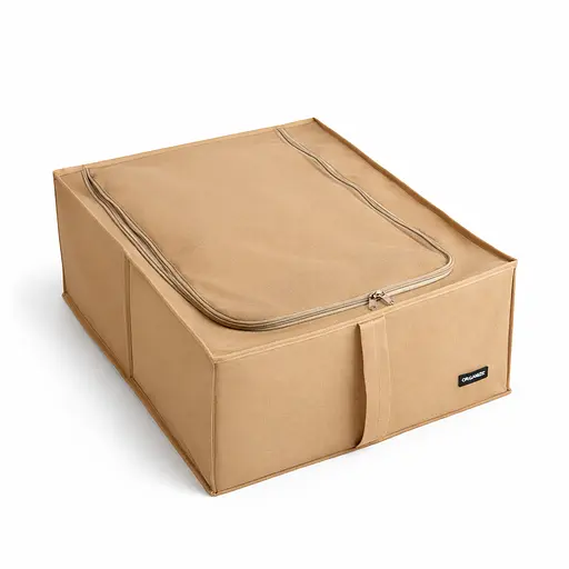 Бокс ORGANIZE для зберігання речей і взуття на 2 відділення 50*41*18 см (беж) - фото 2