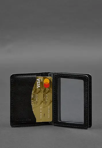 Кожаная обложка для водительского удостоверения, ID и пластиковых карт 2.0 черная - фото 5