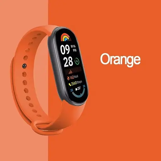 Ремешок для фитнес-браслета Lemfo для Xiaomi Mi Band 8 и 9 оранжевый. - фото 2