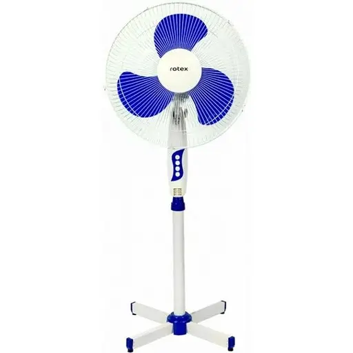 Напольный вентилятор Rotex RAF42-B 40Вт 40см с защитной решеткой и регулировкой высоты 16.5м² Белый/Синий - фото 1
