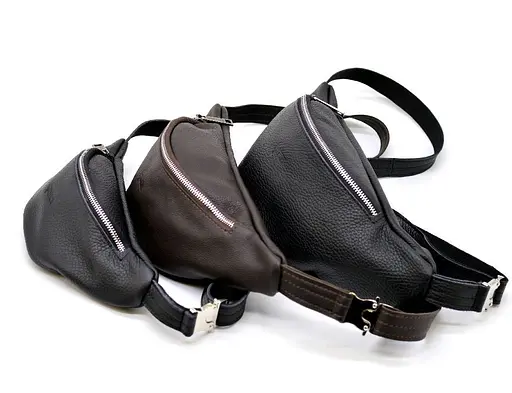 Кожаная мужская сумка на пояс TARWA 11х28х6 см sum0025981 - фото 10