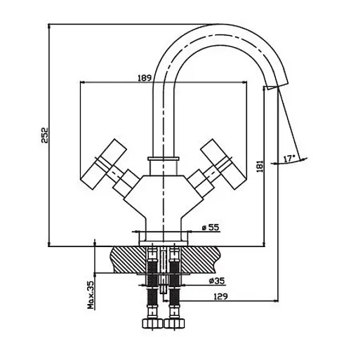 Змішувач для умивальника HAIBA BERGUS 001 (HB0019) - фото 2