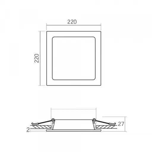 LED світильник Back вбудований квадрат VIDEX 22W 5000K - фото 5