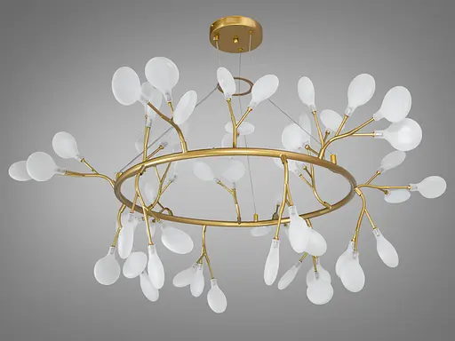 Якісна новинка, підвісна люстра в зал "Світлячок", 54 лампи - фото 2