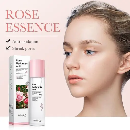 Зволожуючий тонер для обличчя Bioaqua Rose Hyaluronic Acid Moisturizing Toner з екстрактом троянди 100 мл - фото 4