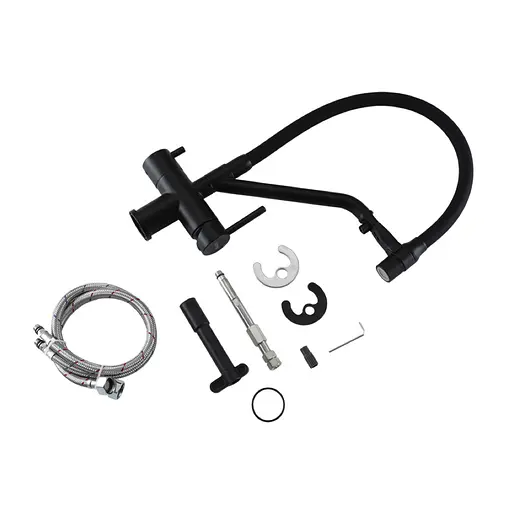 Смеситель для кухни на две воды Gappo G4398-86 черный матовый - фото 6