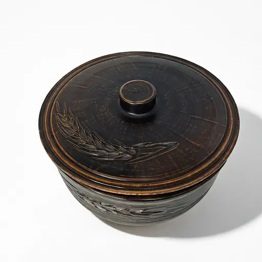 Супник с крышкой из красной глины 1.8 л Колосок молоченная керамика Украинская глиняная посуда - фото 8