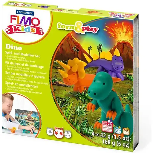 Набор пластики Fimo kids Дино 4 цвета 42 г   - фото 1