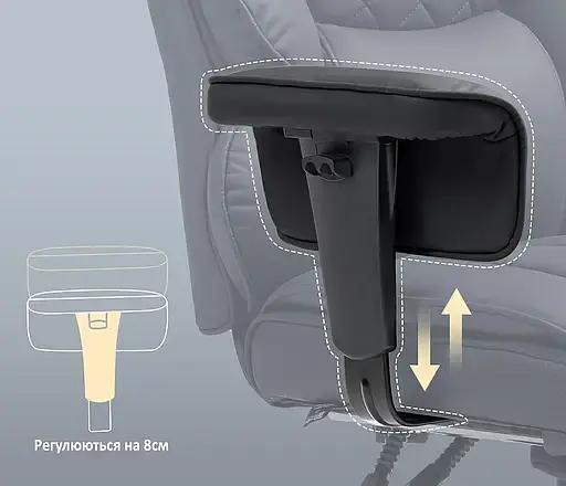 Офисное кресло GT Racer черное (B-2511 Fabric Black) - фото 10