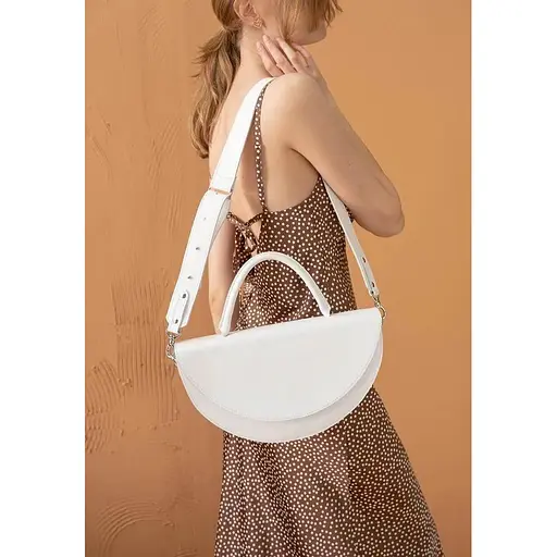 Жіноча шкіряна сумка Сhris maxi біла - фото 1