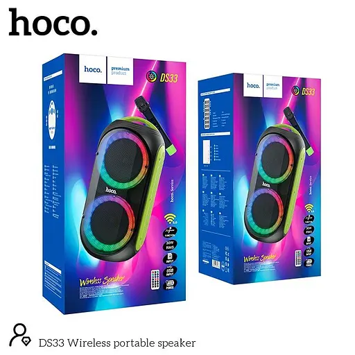 Акустика-караоке Hoco Wireless portable speaker DS33 BT5.0, USB/TF, 30W - фото 2