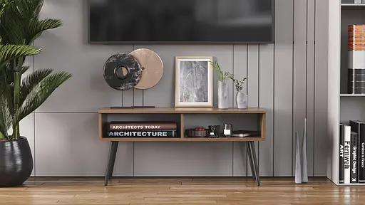 Тумба під ТВ Невада Ferrum-decor 45x100x38 Чорний метал ДСП Дуб Сонома Трюфель 16 мм (FRD-106723) - фото 6