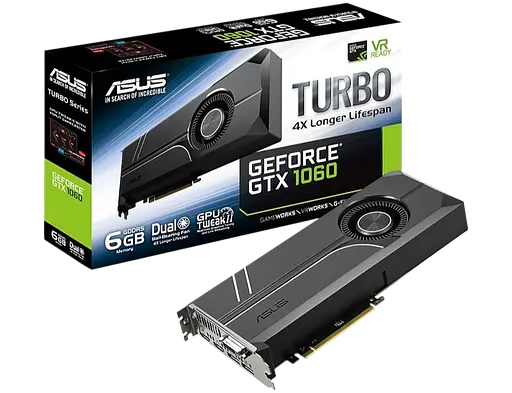 Видеокарта GeForce GTX 1060 6GB Asus Turbo (TURBO-GTX1060-6G) Б/У - фото 1