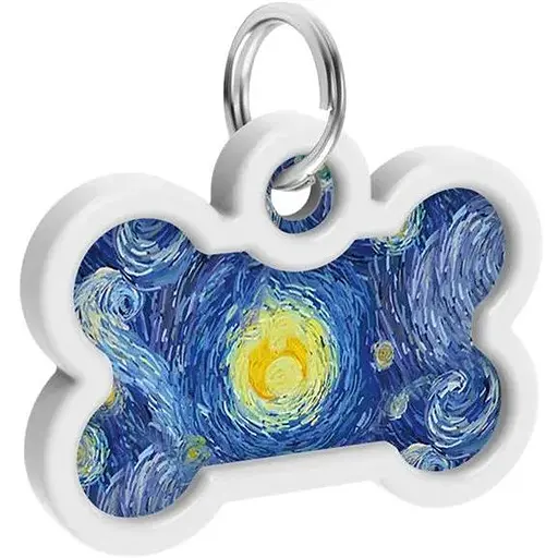 Адреса для собак и кошек Waudog Smart ID металлический с QR паспортом, рисунок "Водяные лилии" - фото 4