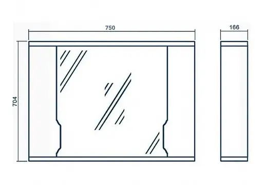 Зеркало ПіК Альба Z-11 75 см с подсветкой и двумя шкафчиками Белый 30412 - фото 2