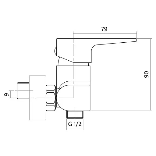 Змішувач для душу Cersanit Vigo S951-035 одноважільний Хром 30412 - фото 2