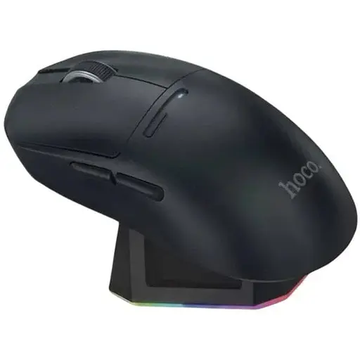 Бездротова миша Hoco DI89 в комплекті із зарядною док-станцією чорний - фото 1