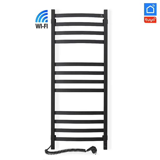 Электрический полотенцесушитель Navin Avalon 480x1200 Sensor с Wi-Fi левая, черный муар 12-112033-4880, Черный матовый, Левое, Электронный - фото 2