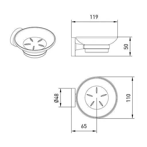 Мыльница Volle Ronda de la noche 2535.210104, Черный матовый - фото 2