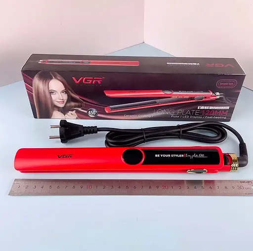 Випрямляч для волосся VGR V-518 керамічний 60Вт із швидким нагріванням до 230°C Червоний - фото 5