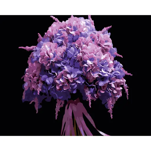 Картина по номерам Strateg Розовая глициния на черном фоне 40х50 см (AH1253) - фото 1