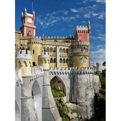 Полотно на картоне с контуром Rosa Start Пейзаж №37 30х40 хлопок акрил