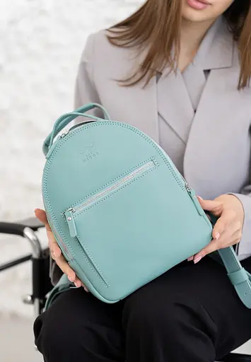 Кожаный рюкзак Groove S тиффани - фото 7