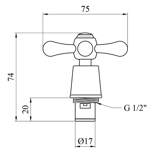 Ручка с кран-буксой для смесителя Kroner KRM - C986 (пара) (CV023567) - фото 5