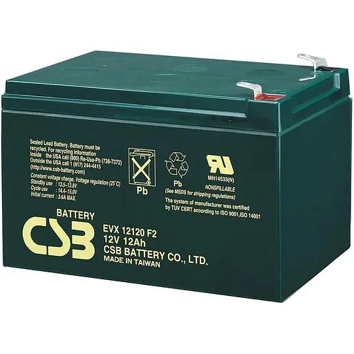 Акумулятор CSB AGM 12V 12V/12Ah/144Wh (EVX12120) [112324]