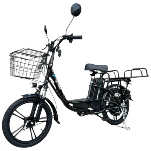 Электровелосипед Green Giant U18" 600W 48V 18Ah + грузовой усиленный багажник черный