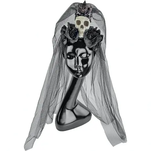 Обруч Череп с розами в короне - фото 1