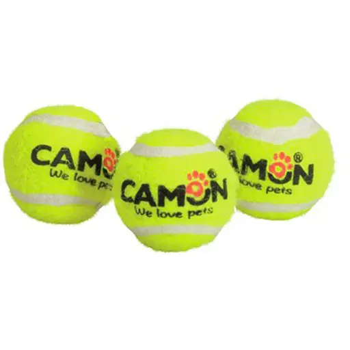 Игрушка для собак Camon теннисный мяч с пищалкой 3.7 см желтый - фото 2