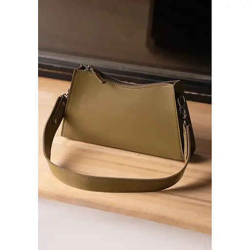 Женская кожаная сумка Sally оливковая - фото 1