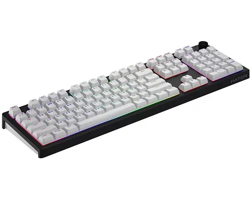 Клавиатура игровая механическая HATOR HTK-3100-RU Skyfall 100 Wireless Aurum Lemon Switch USB, 2,4 ГГц, BT 5.3 Black-White - фото 3