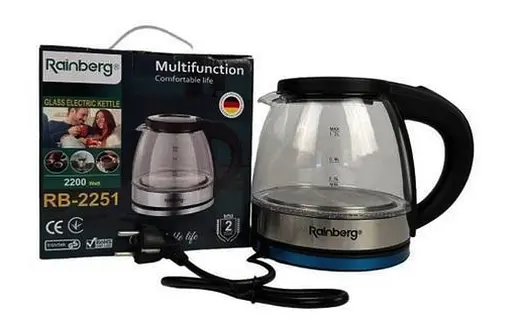 Электрочайник Rainberg RB-2251 1л 2200Вт Черный - фото 6