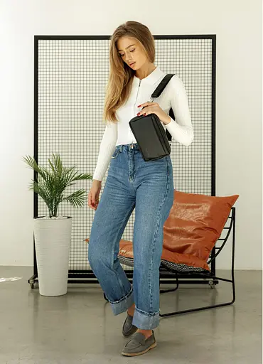 Женская сумка бананка Sambag HARVI черная 24 × 16 × 6 см (88213001) - фото 3