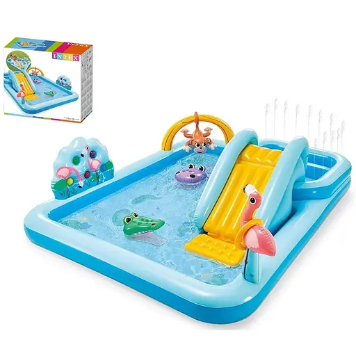 Детский игровой центр Intex 57161 Приключения в джунглях с горкой 257 х 216 х 84 см 493 л