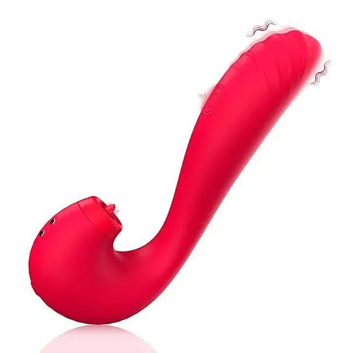 Вибратор точки G и клитора Swan 3-в-1 с 30 режимами вибрации 21 см фуксия - фото 1