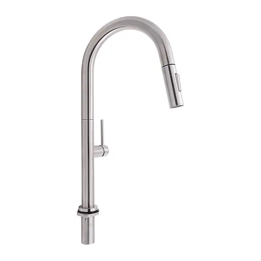 Смеситель для кухни Qtap Lenicka с выдвижным изливом QTLEN9138103UN Brushed Nickel PVD Никель - фото 1