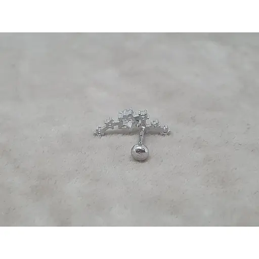 Серебряная серьга для пирсинга хеликса Ирий с фианитами. 40106ШТ - фото 3